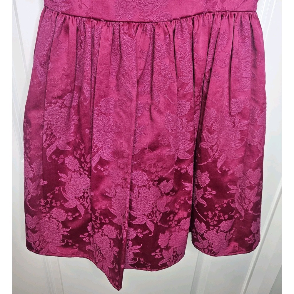 Jessica McClintock Fuchsia Floral Jacquard Mini Dress - Picture 3 of 15